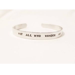 Not all who wander are lost cuff bracelet